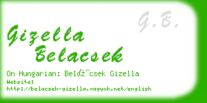 gizella belacsek business card